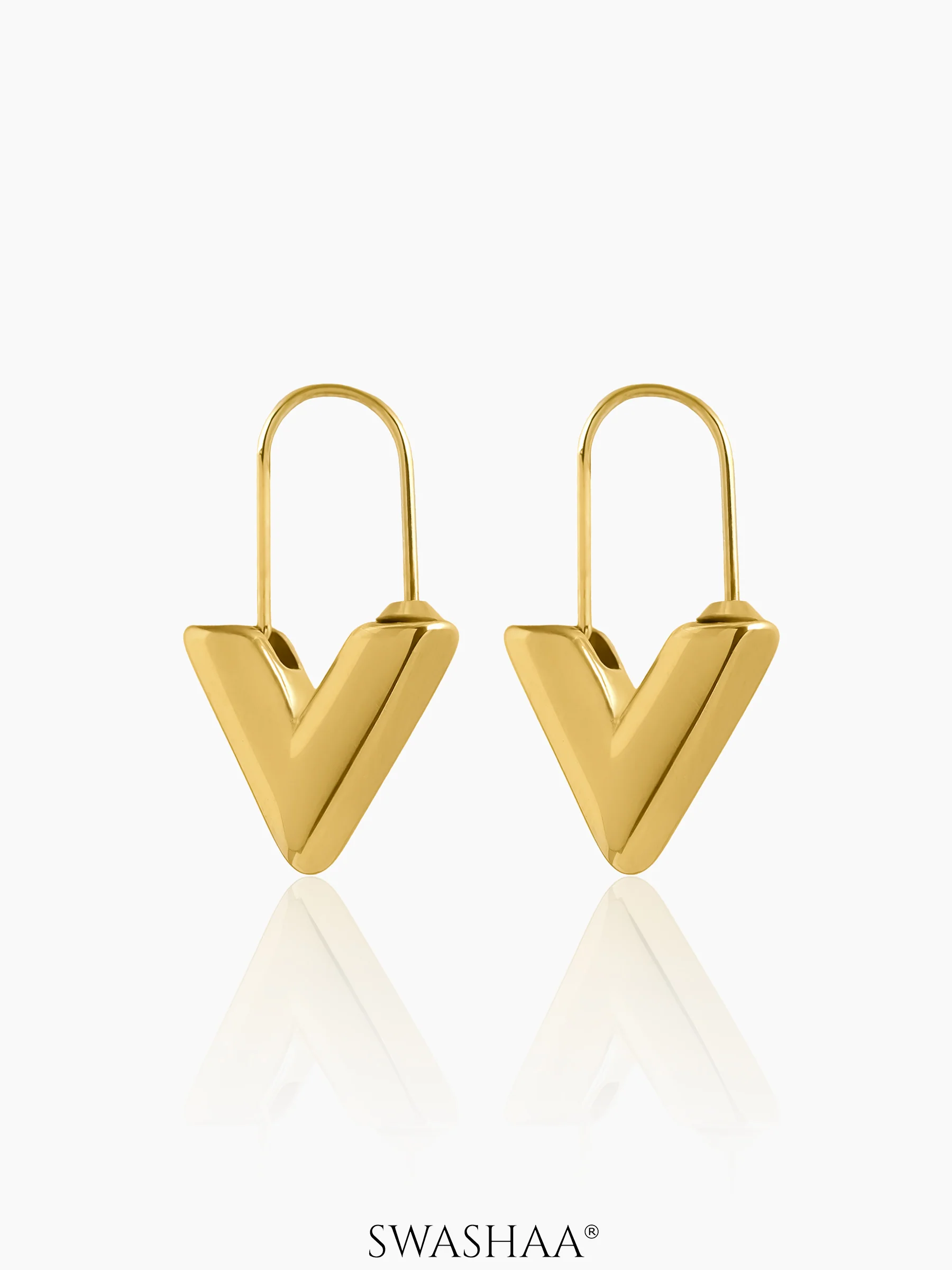 Svara V-Drop Women's Hoop Earrings - Image 3