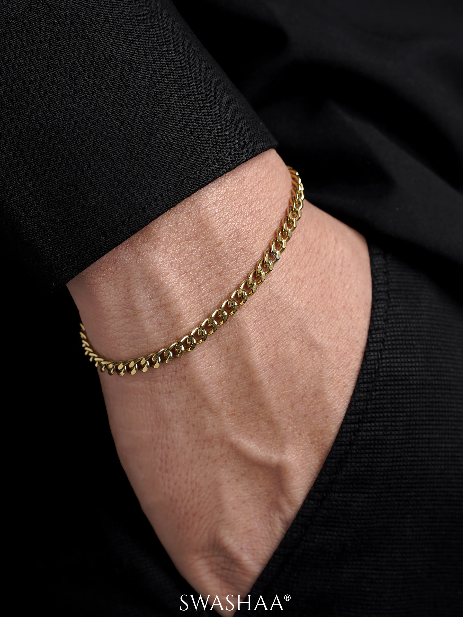 Cuban Chain 4 MM Men's Bracelet - Image 2