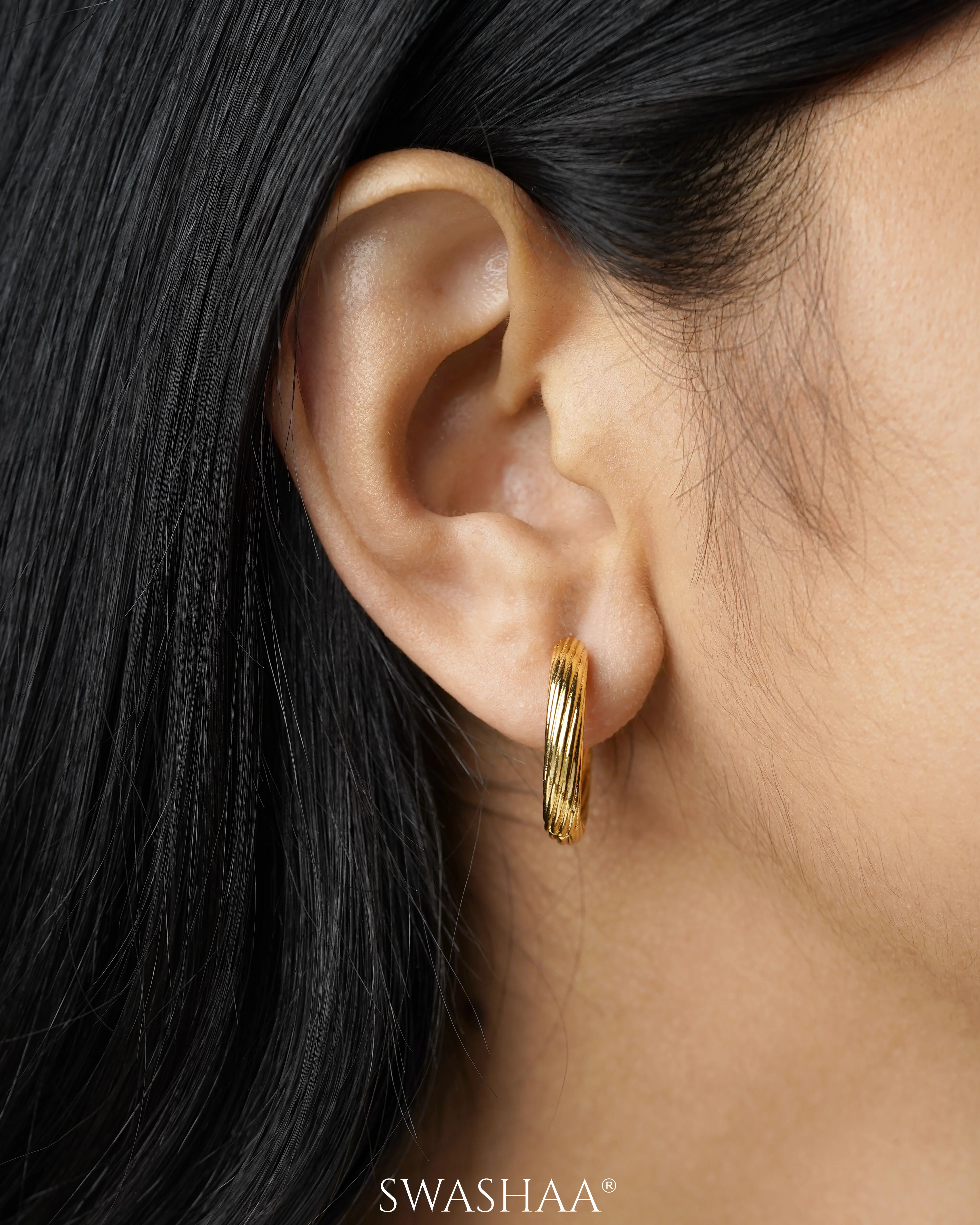 Tiberius 18K Gold Plated Hoop Earrings - Image 2