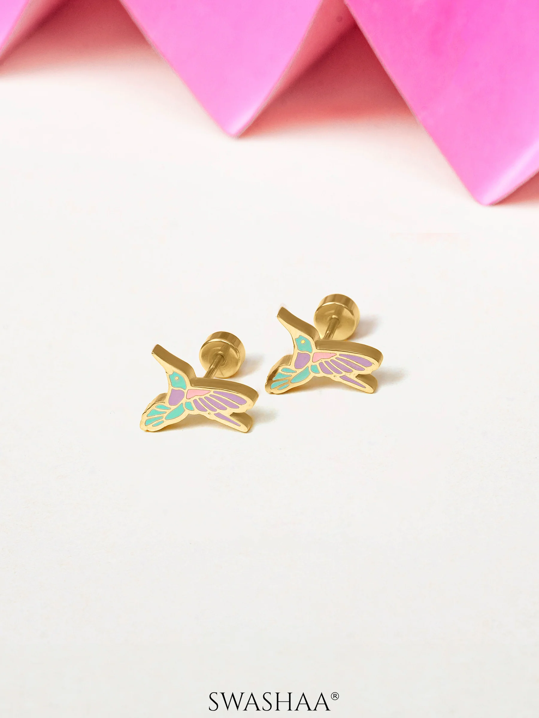 Tim Tum Bird 18K Gold Plated Kid's Earrings - Image 3