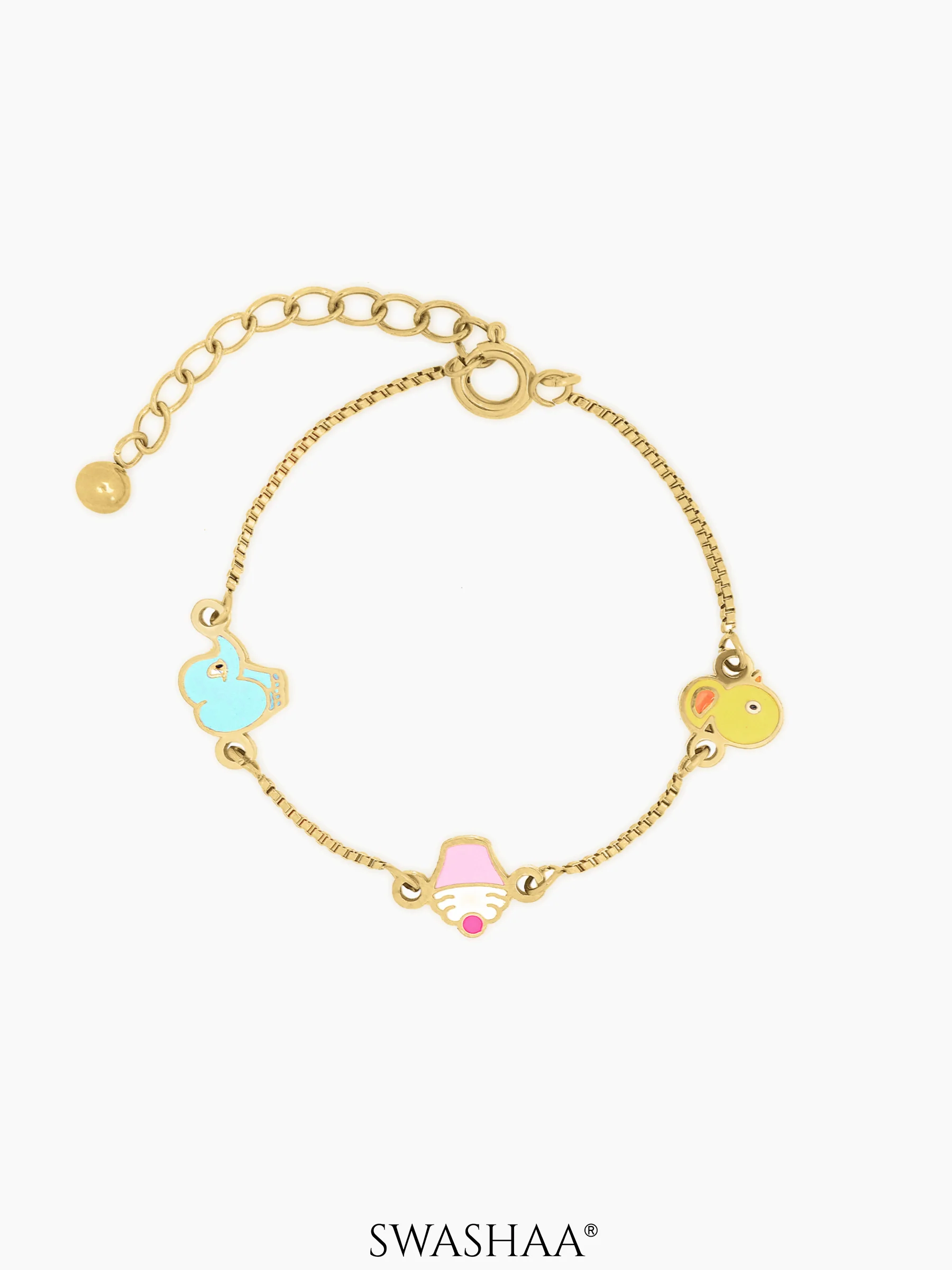 Tiny Cupcake Charm 18K Gold Plated Kid's Bracelet