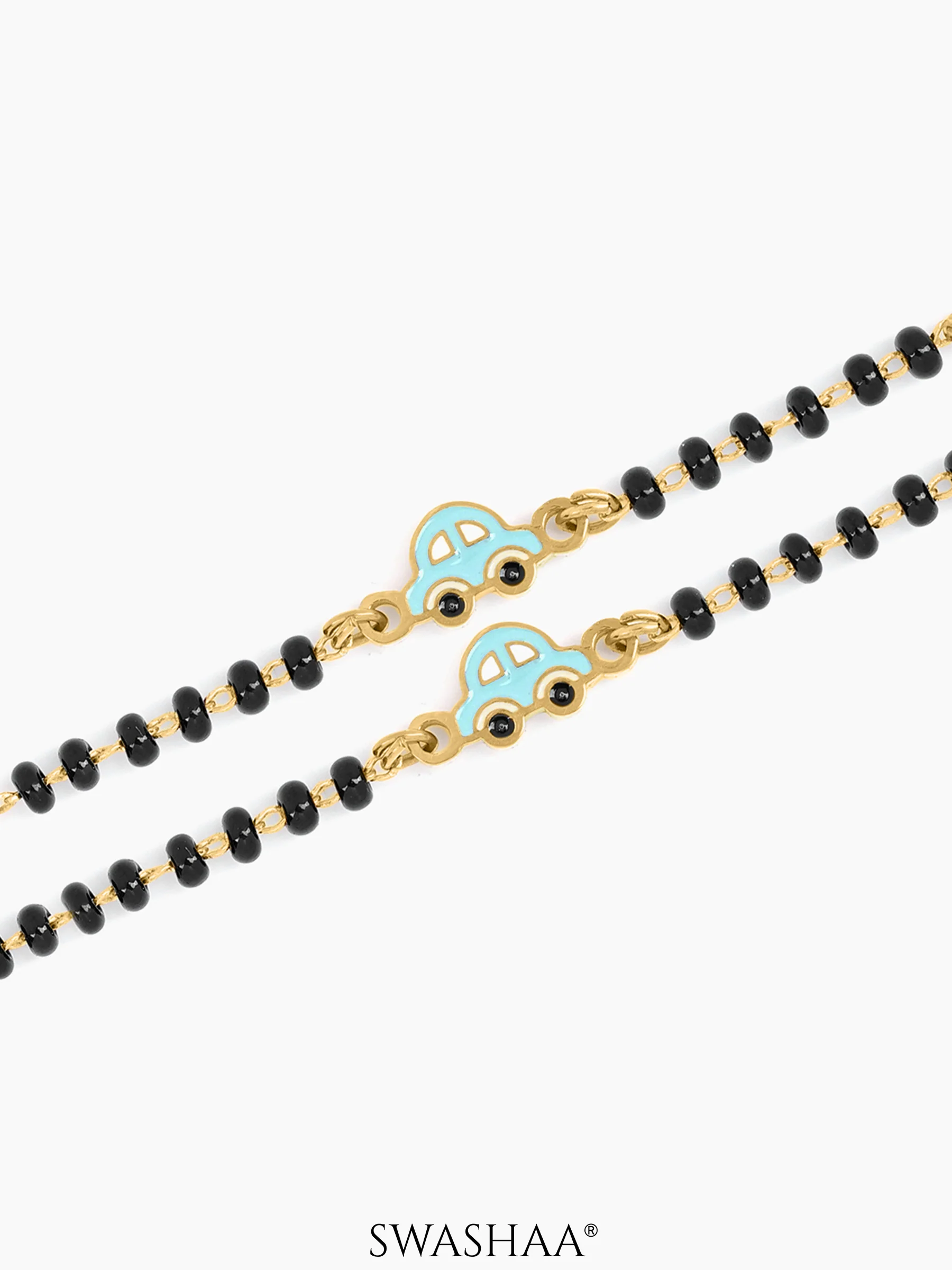 Tiny Wheels Car Charm 18K Gold Plated Kid's Nazariya Bracelet - Image 5