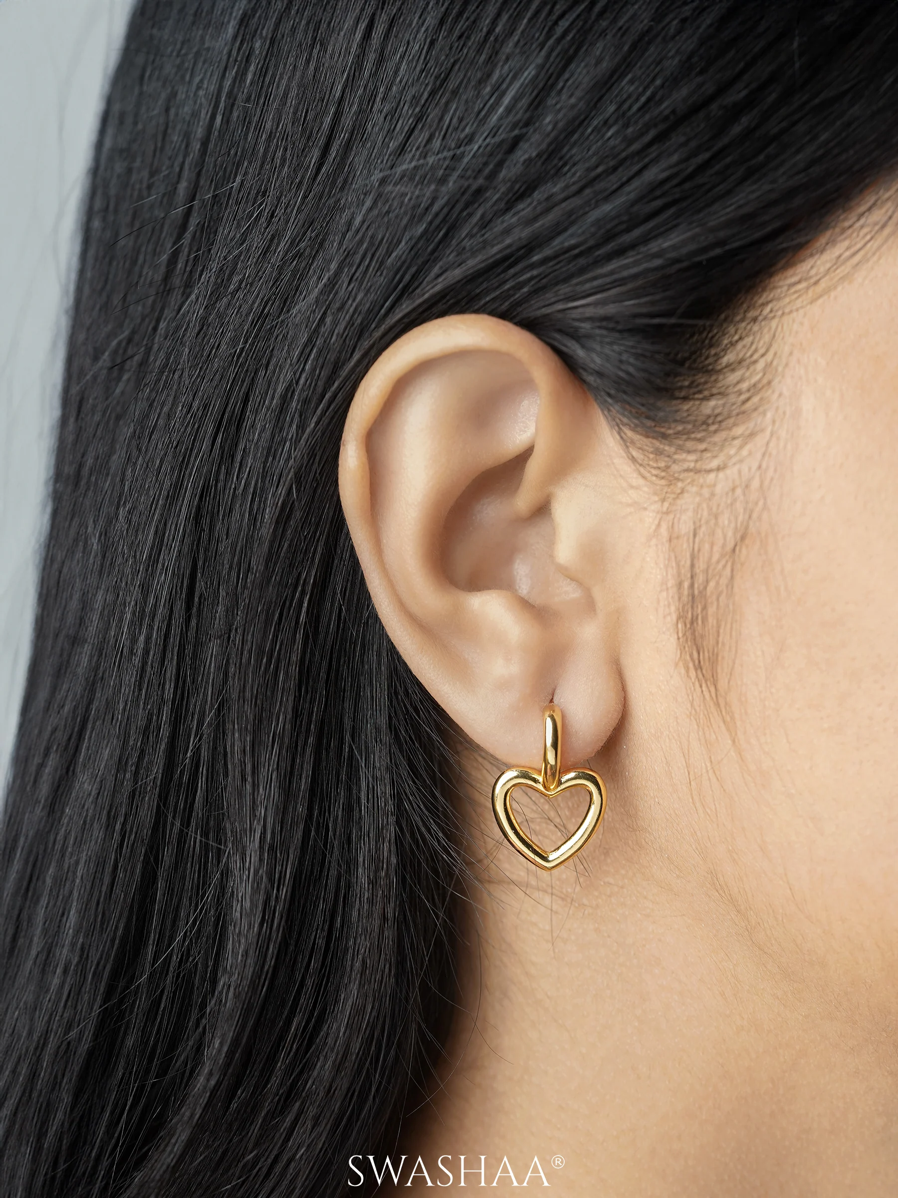 Titus Heart 18K Gold Plated Earrings - Image 2