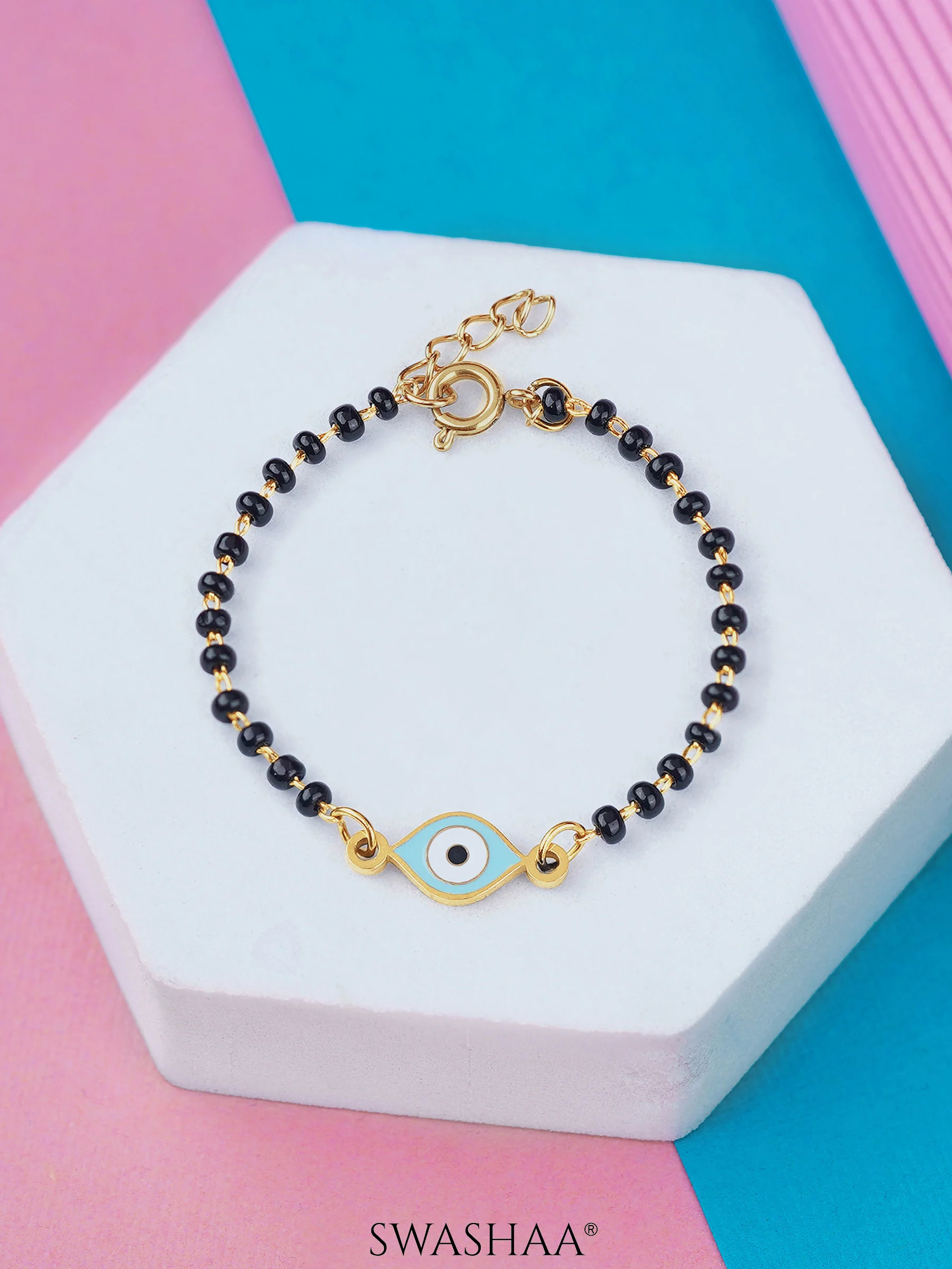 Tranquil Eye 18K Gold Plated Kid's Nazariya Bracelet - Image 3