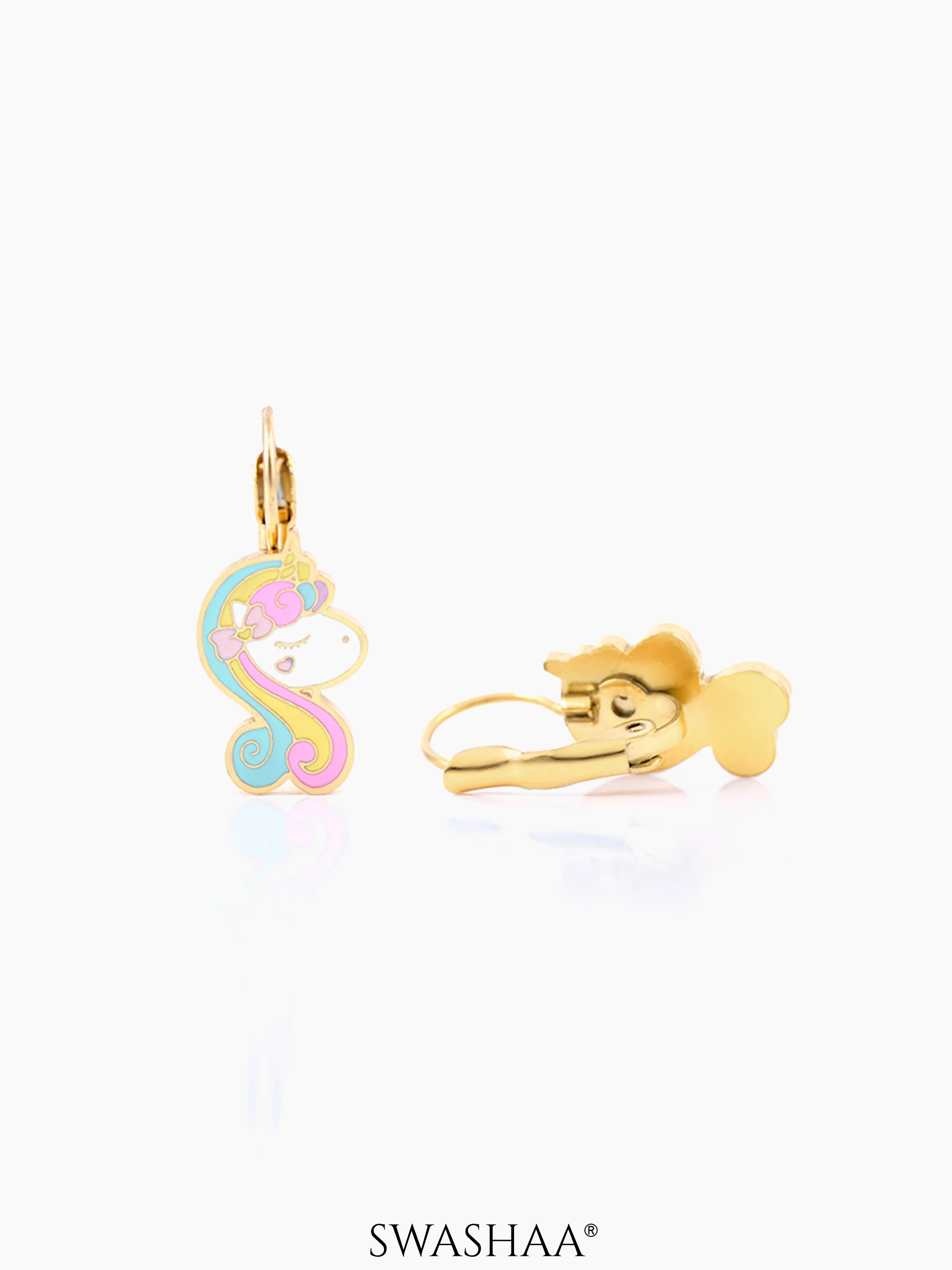Unicorn Face 18K Gold Plated Kid's Pendant Necklace Set - Image 4