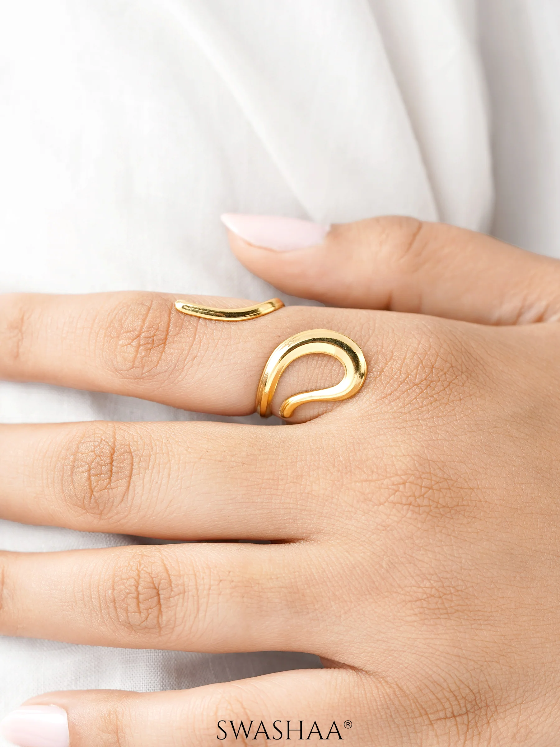 Upsana Snake 18K Gold Plated Ring - Image 2