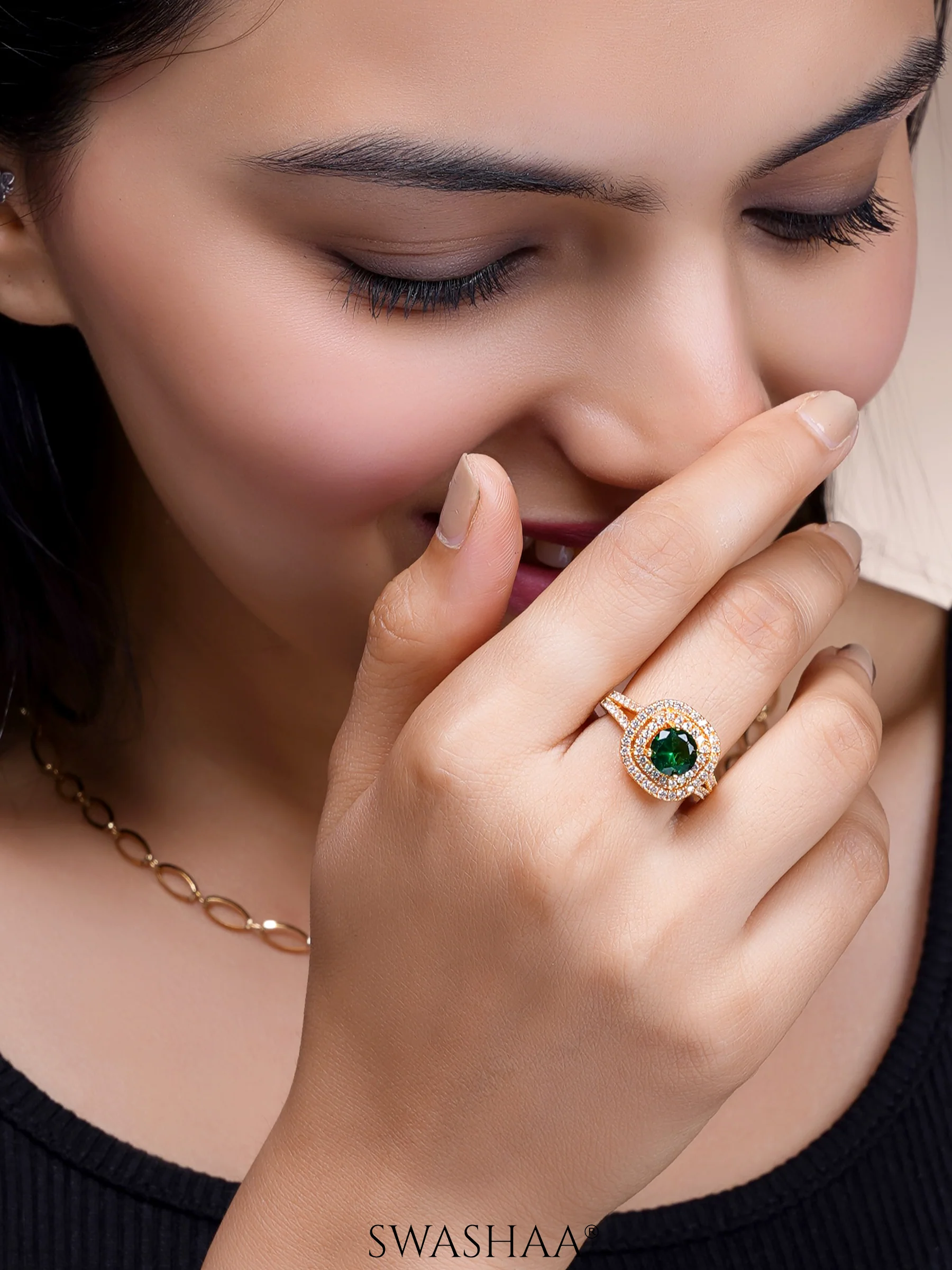 Vashti Emarald 18K Gold Plated Ring - Image 3