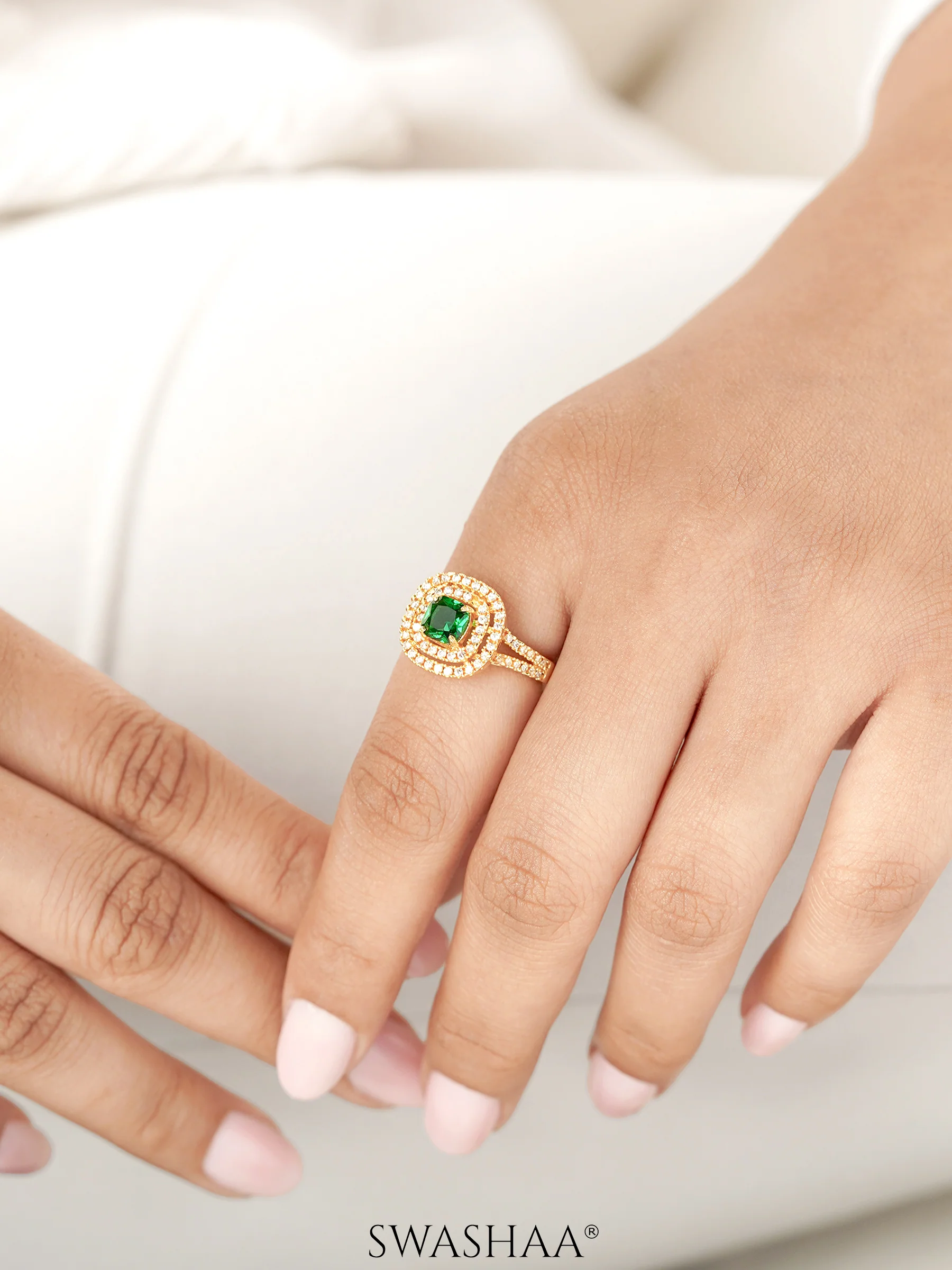 Vashti Emarald 18K Gold Plated Ring - Image 5