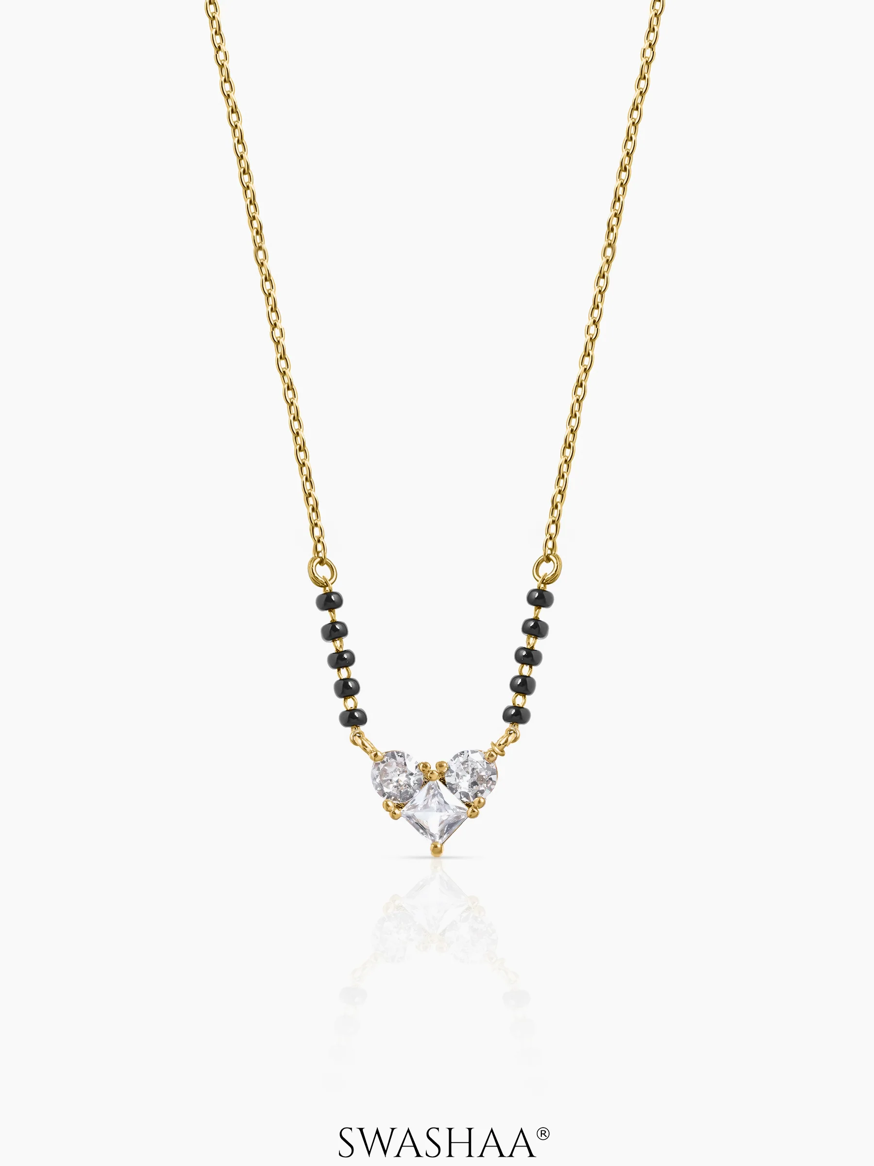 Vritti Heart Diamond Cluster Mangalsutra