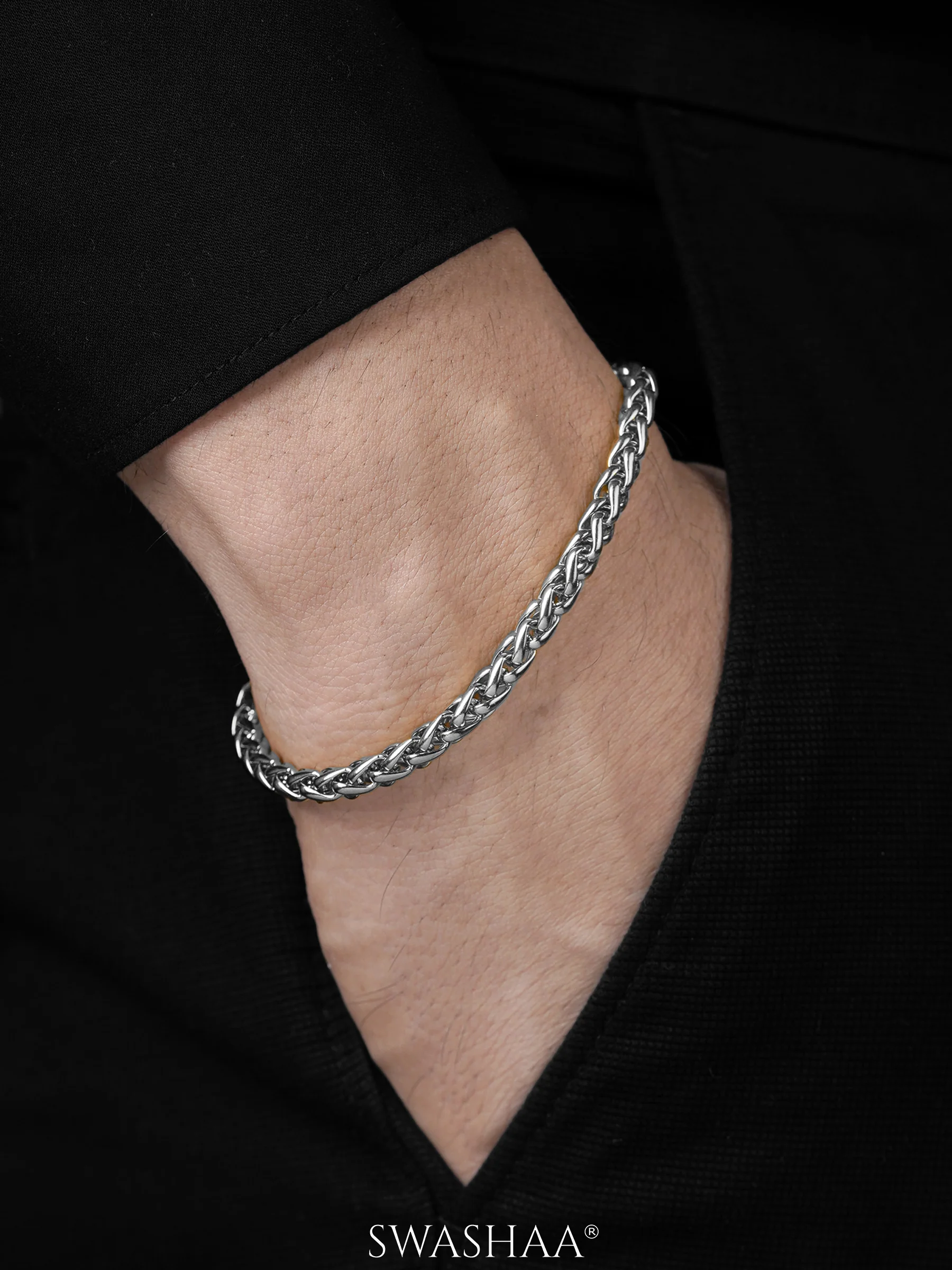 Wheat Chain 5 MM Men's Bracelet - Image 6