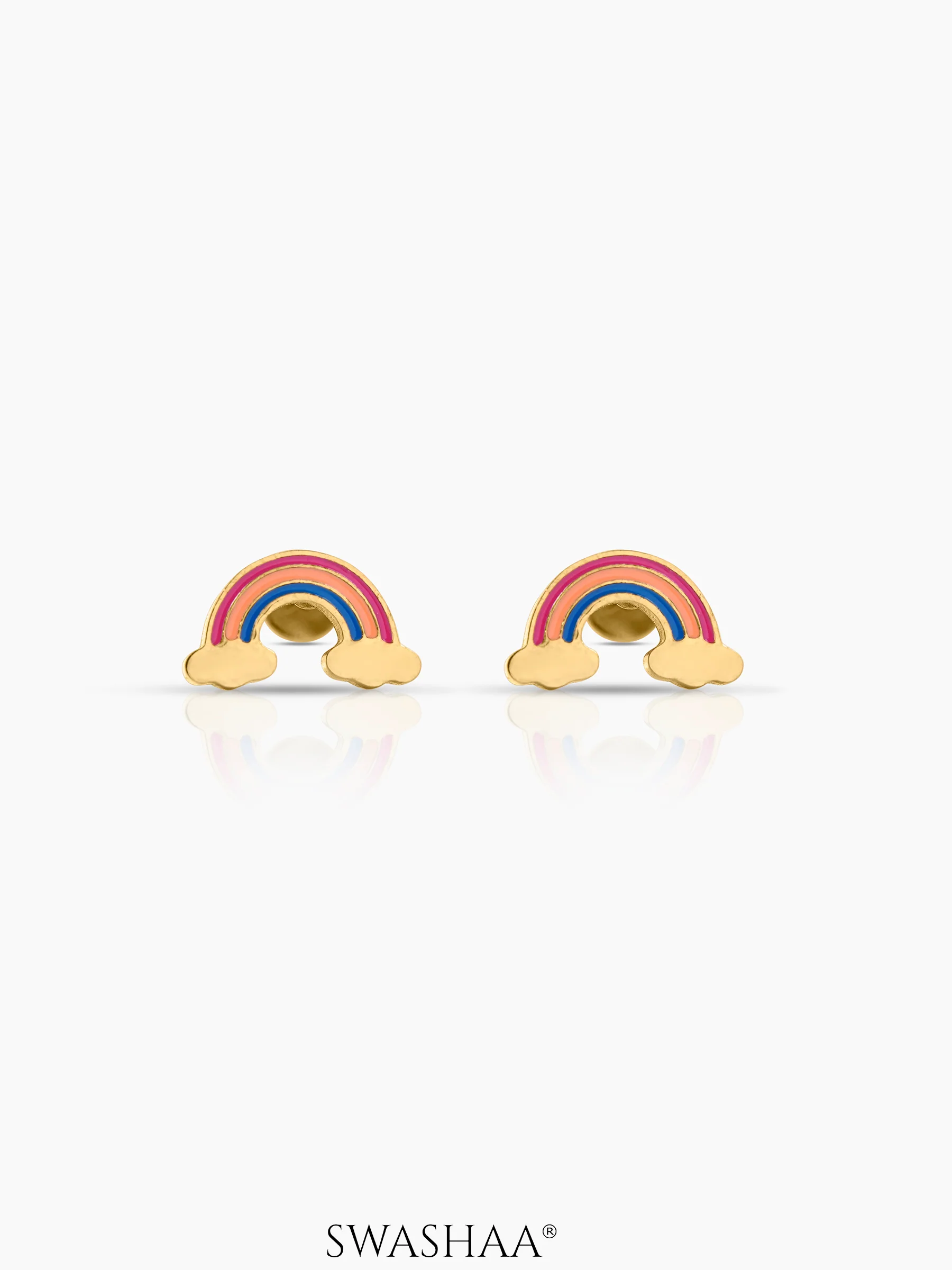 Wow Rainbow 18K Gold Plated Kid's Earrings - Image 3
