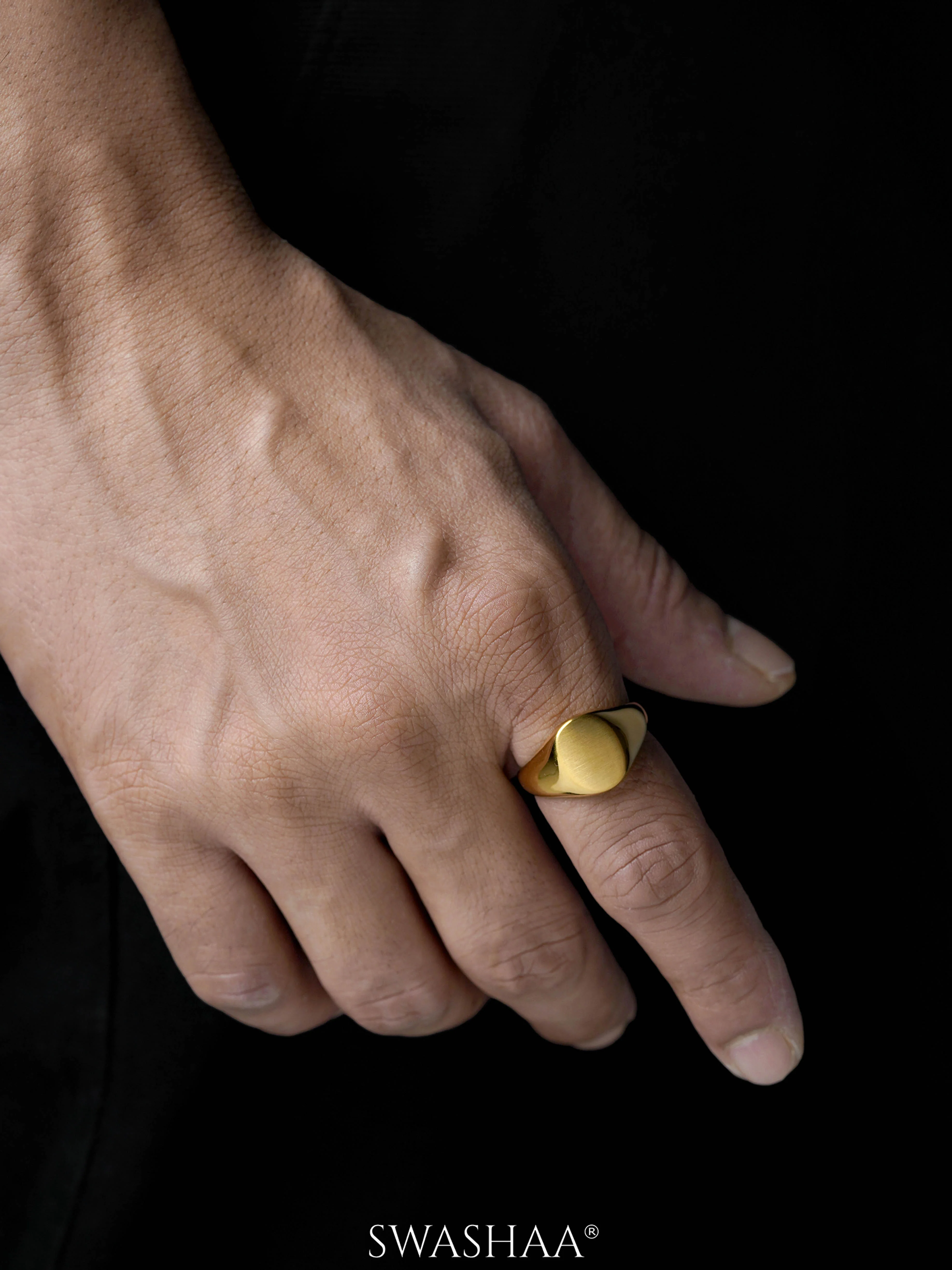 Zane Matte Signet Men's Ring - Image 6