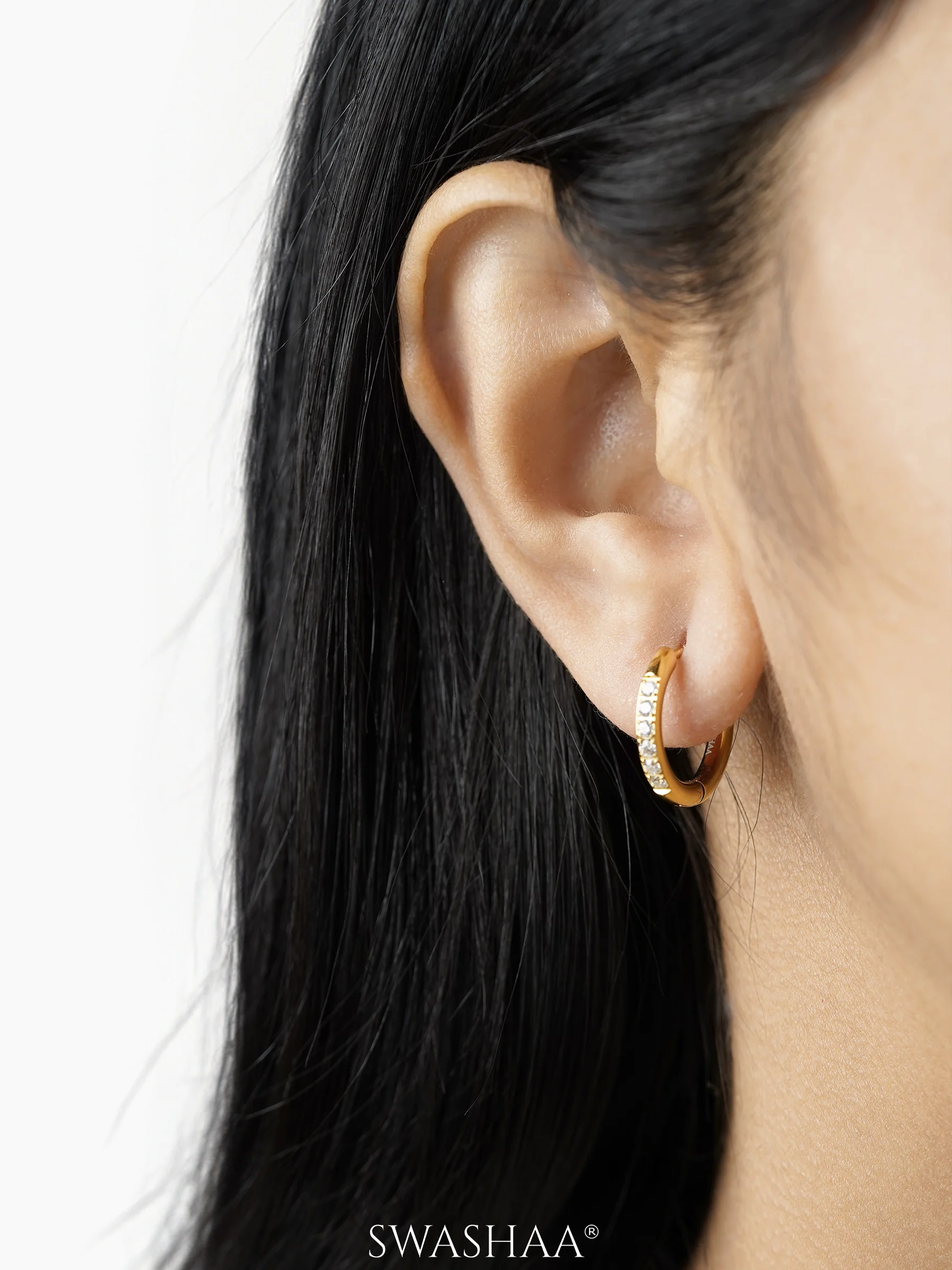 Zareen 18K Gold Plated Women's Hoop Earrings - Image 5