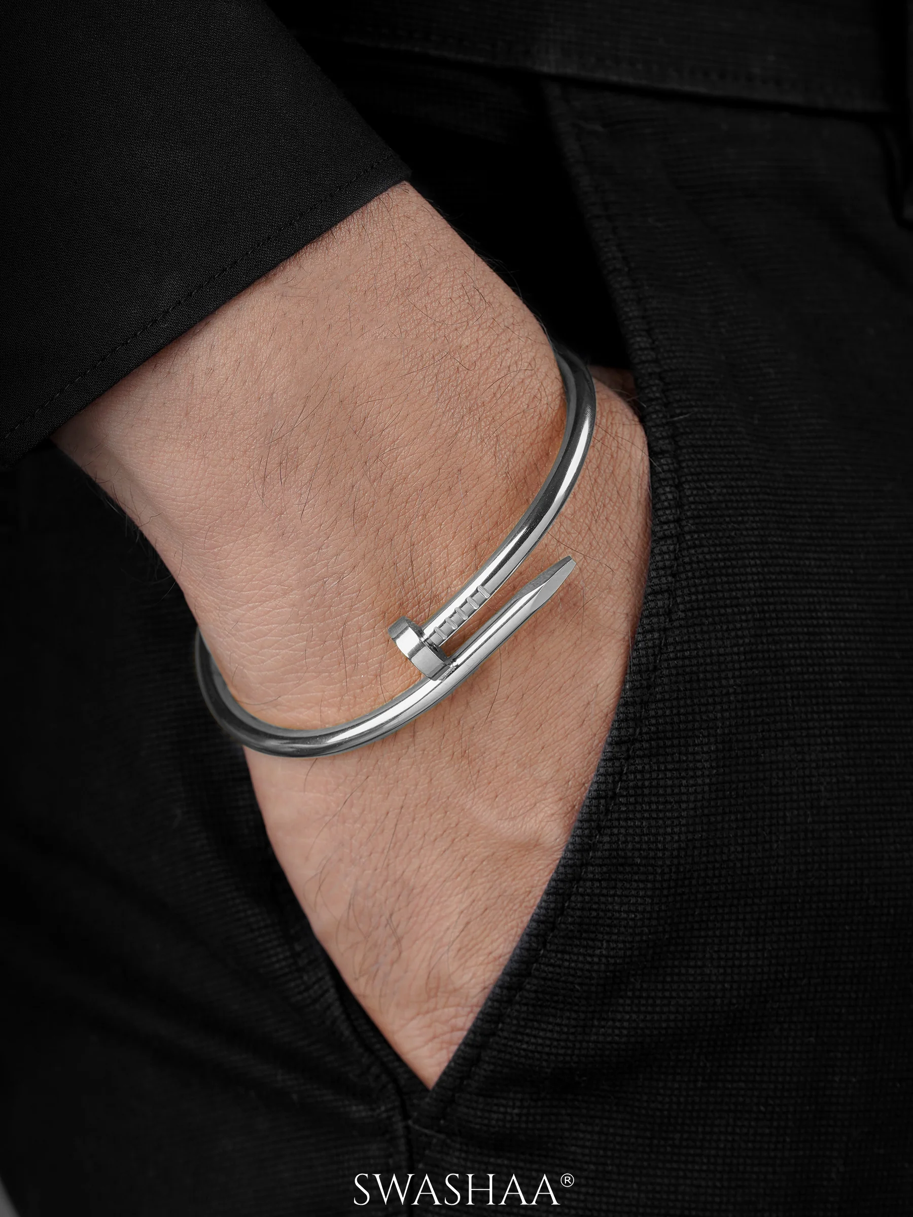 Zayden Solid Nail Men's Bracelet - Image 7